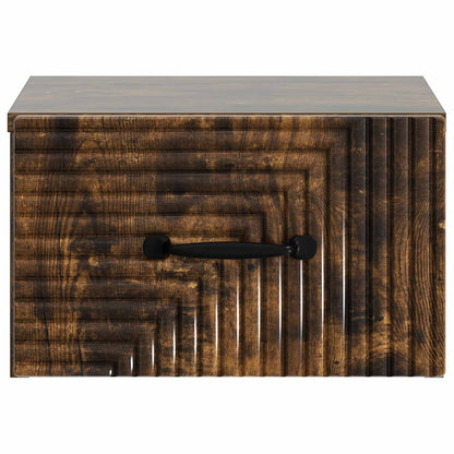 vidaXL Wall-Mounted Bedside Cabinet 2 pcs Smoked Oak 34.5 x 33 x 20 cm