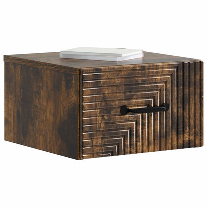 vidaXL Wall-Mounted Bedside Cabinet 2 pcs Smoked Oak 34.5 x 33 x 20 cm