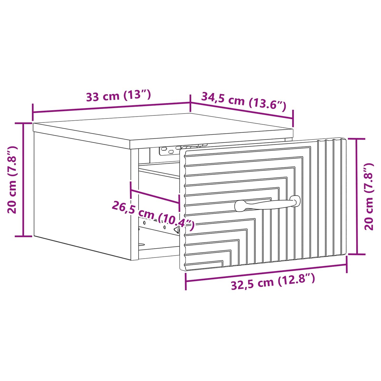 vidaXL Wall-Mounted Bedside Cabinet 2 pcs Smoked Oak 34.5 x 33 x 20 cm