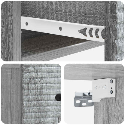 vidaXL Wall-Mounted Bedside Cabinet Grey Sonoma 34.5 x 33 x 20 cm