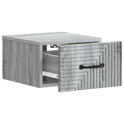 vidaXL Wall-Mounted Bedside Cabinet Grey Sonoma 34.5 x 33 x 20 cm