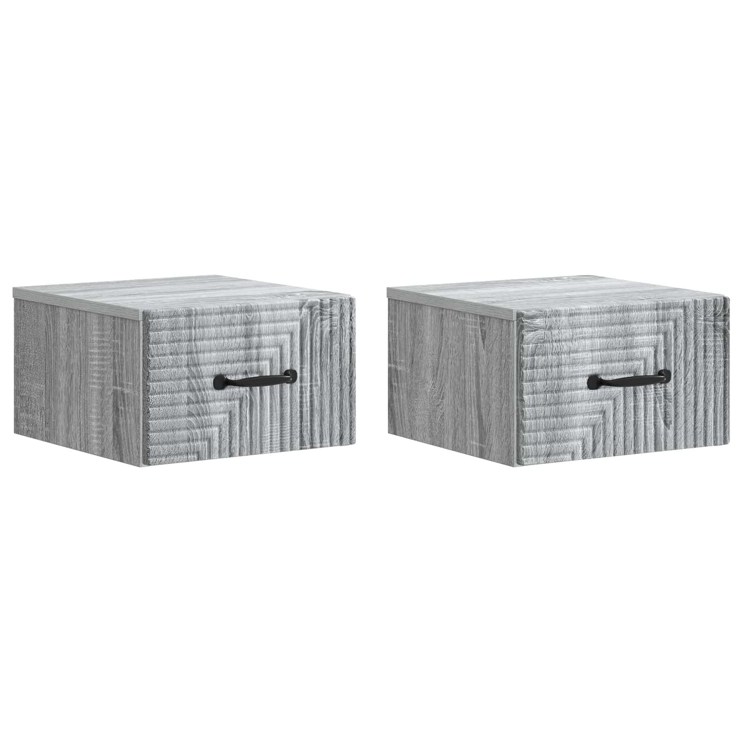 vidaXL Wall-Mounted Bedside Cabinet 2 pcs Grey Sonoma Engineered Wood