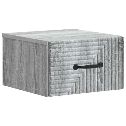 vidaXL Wall-Mounted Bedside Cabinet 2 pcs Grey Sonoma Engineered Wood