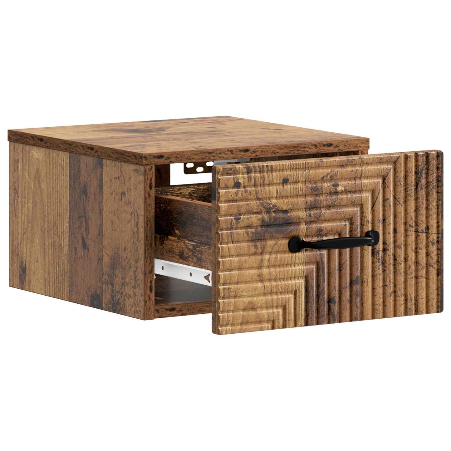 vidaXL Wall-Mounted Bedside Cabinet Old Wood 34.5 x 33 x 20 cm