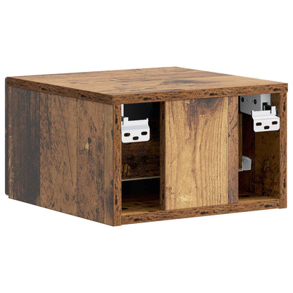 vidaXL Wall-Mounted Bedside Cabinet Old Wood 34.5 x 33 x 20 cm