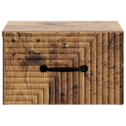 vidaXL Wall-Mounted Bedside Cabinet Old Wood 34.5 x 33 x 20 cm