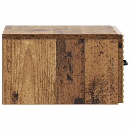 vidaXL Wall-Mounted Bedside Cabinet Old Wood 34.5 x 33 x 20 cm