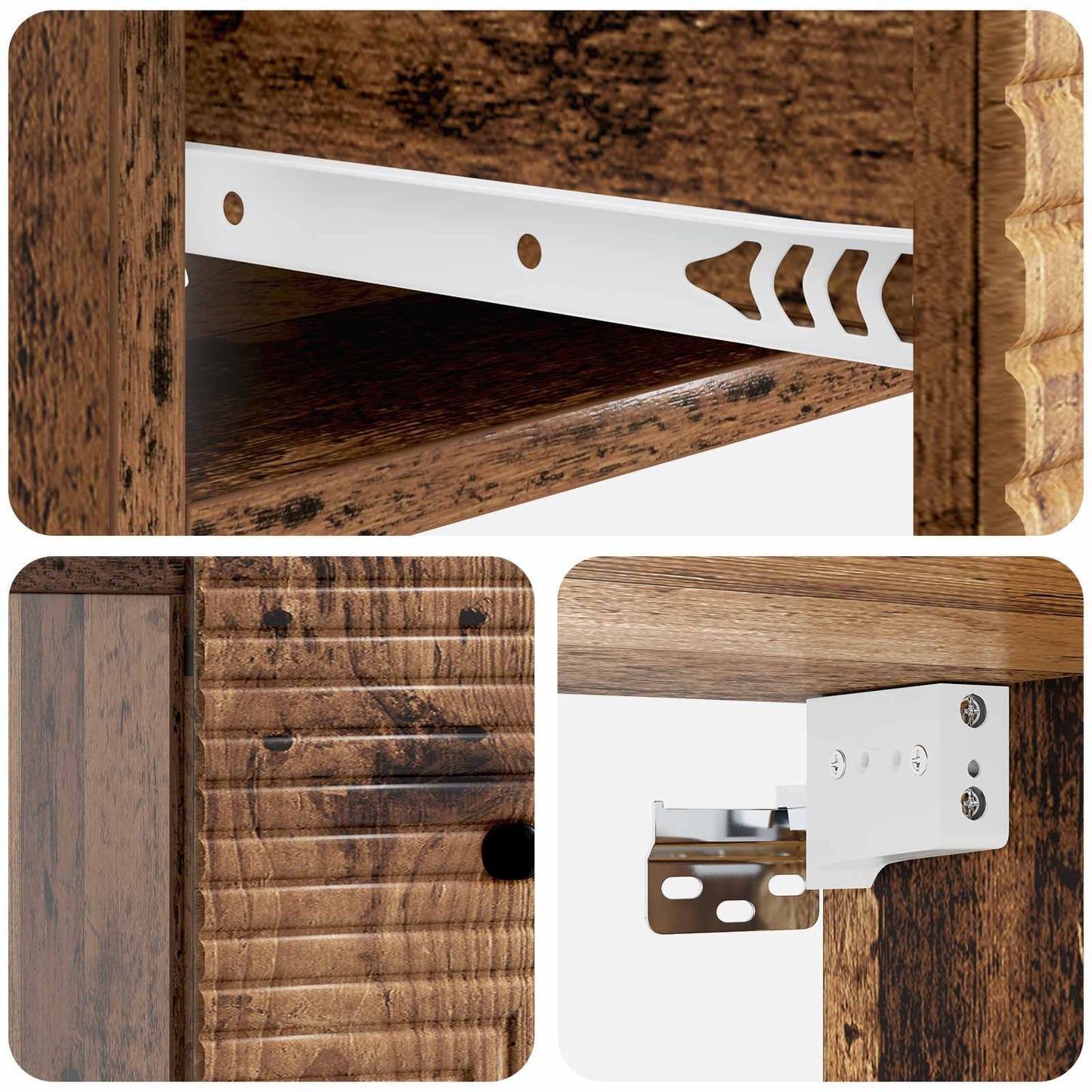 vidaXL Wall-Mounted Bedside Cabinet 2 pcs Old Wood 34.5 x 33 x 20 cm
