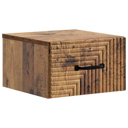 vidaXL Wall-Mounted Bedside Cabinet 2 pcs Old Wood 34.5 x 33 x 20 cm