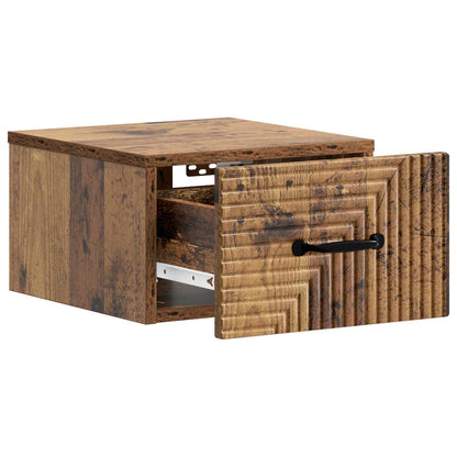 vidaXL Wall-Mounted Bedside Cabinet 2 pcs Old Wood 34.5 x 33 x 20 cm