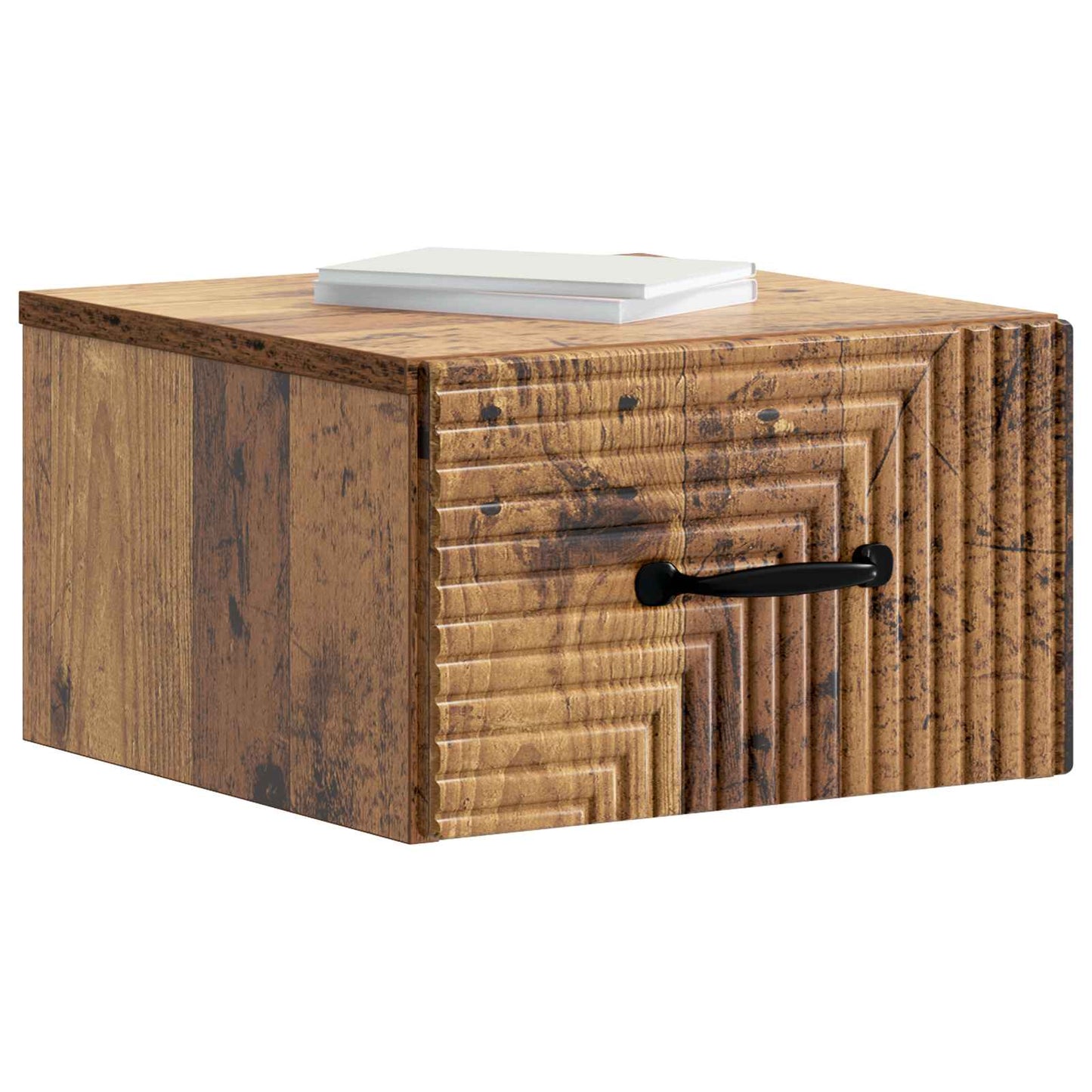 vidaXL Wall-Mounted Bedside Cabinet 2 pcs Old Wood 34.5 x 33 x 20 cm