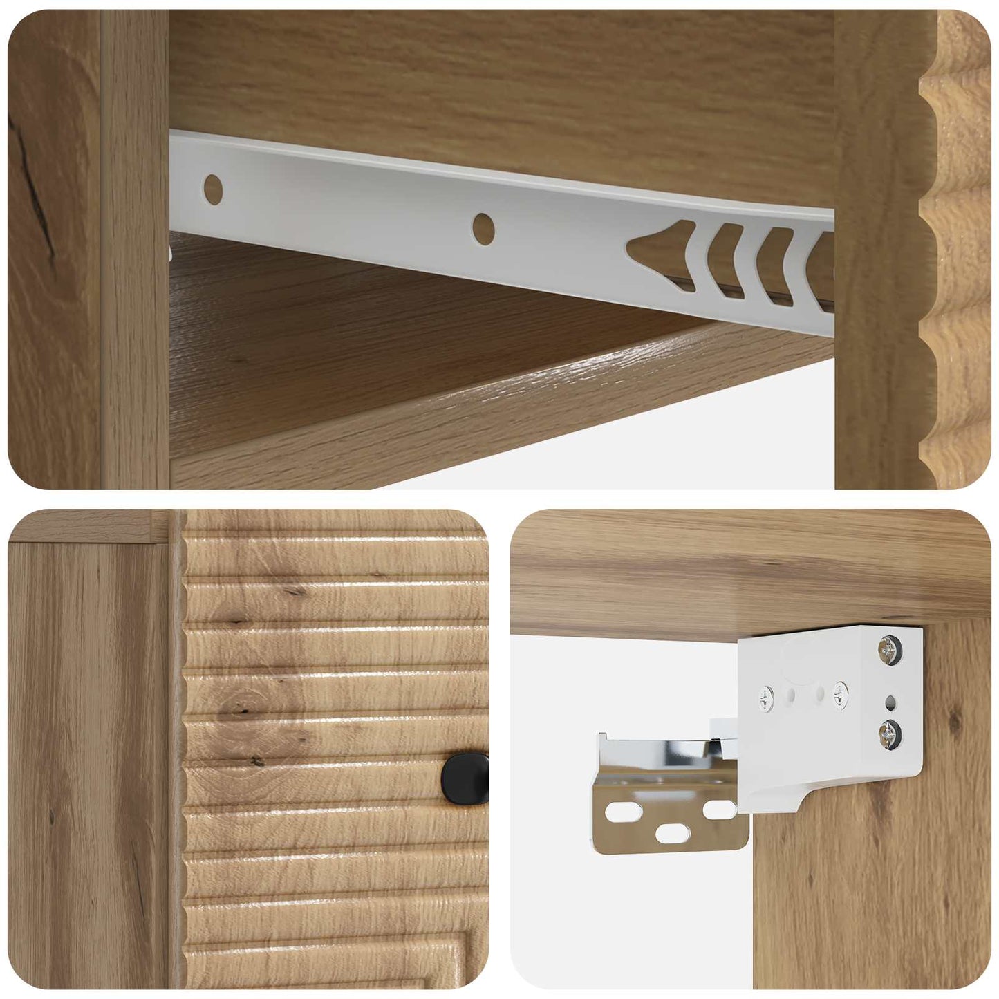 vidaXL Wall-Mounted Bedside Cabinet Artisan Oak 34.5 x 33 x 20 cm
