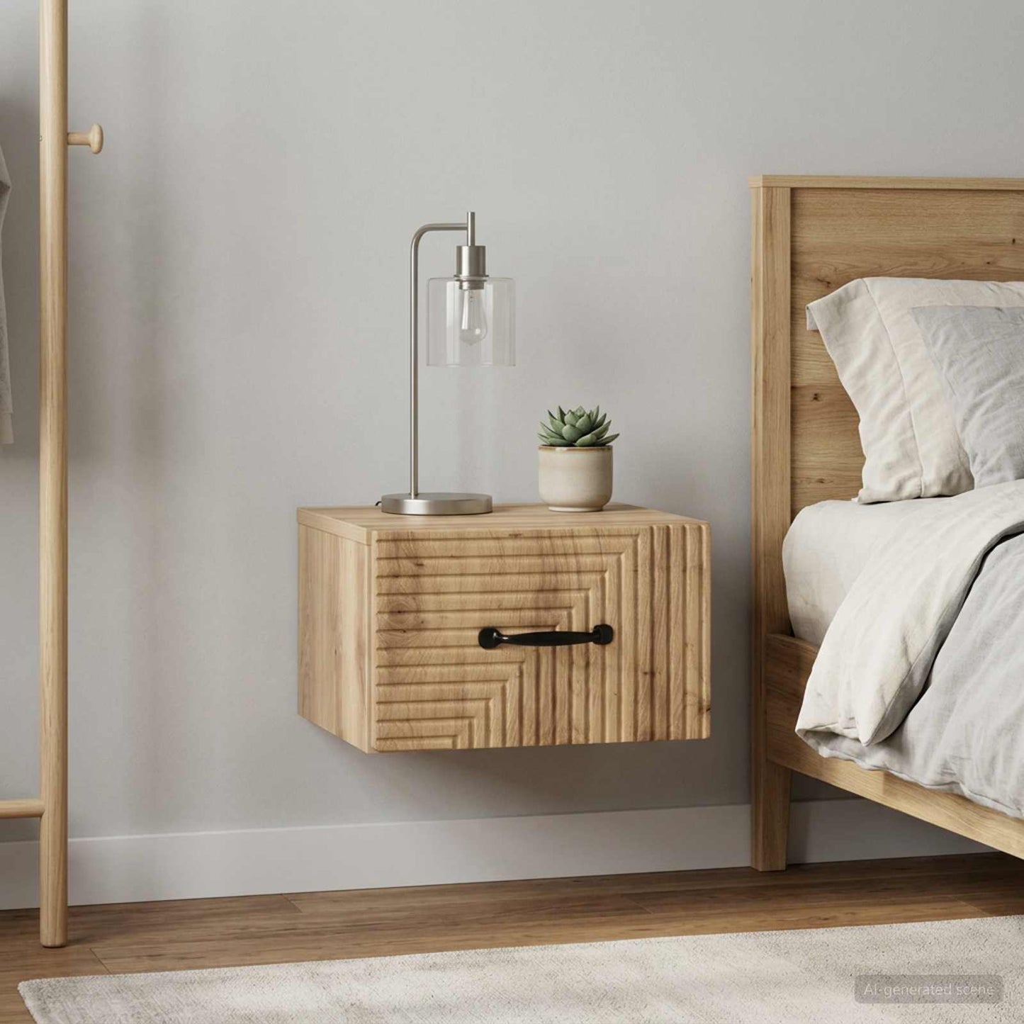 vidaXL Wall-Mounted Bedside Cabinet 2 pcs Artisan Oak