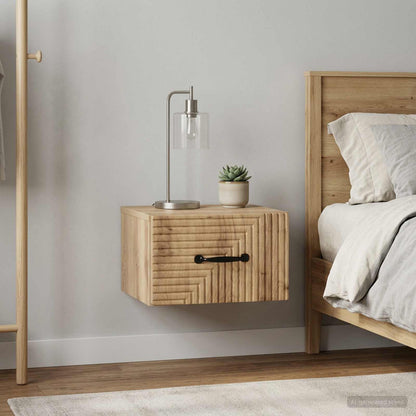 vidaXL Wall-Mounted Bedside Cabinet 2 pcs Artisan Oak