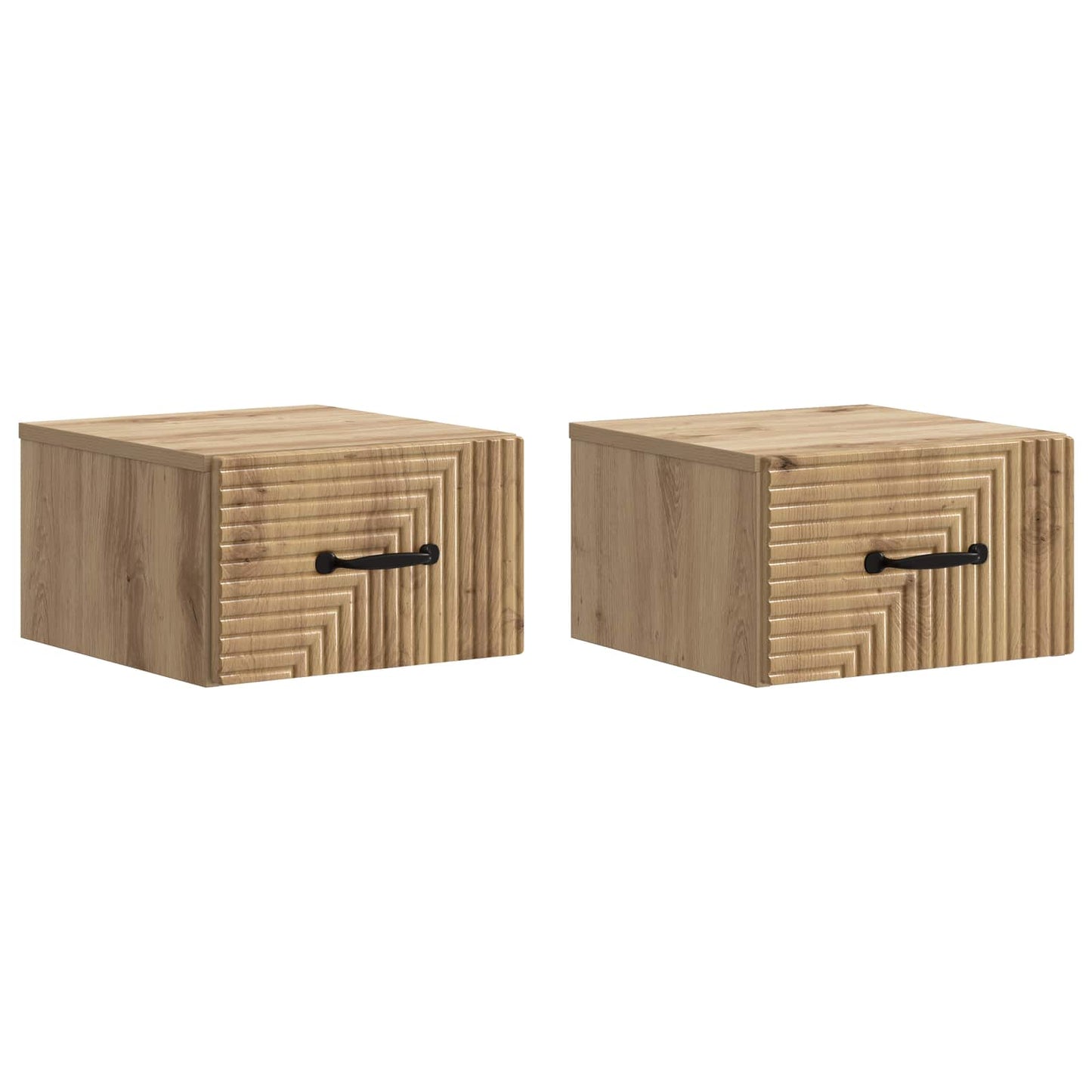 vidaXL Wall-Mounted Bedside Cabinet 2 pcs Artisan Oak