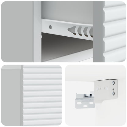 vidaXL Wall-Mounted Bedside Cabinet White 49 x 34.5 x 20 cm