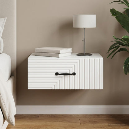 vidaXL Wall-Mounted Bedside Cabinet White 49 x 34.5 x 20 cm