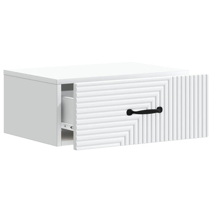 vidaXL Wall-Mounted Bedside Cabinet White 49 x 34.5 x 20 cm