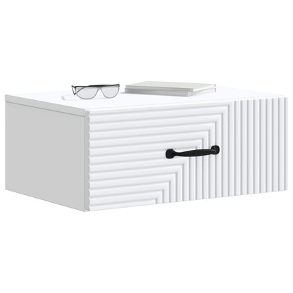 vidaXL Wall-Mounted Bedside Cabinet White 49 x 34.5 x 20 cm