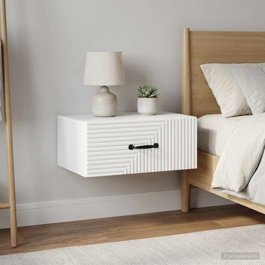 vidaXL Wall-Mounted Bedside Cabinet 2 pcs White 49 x 34.5 x 20 cm