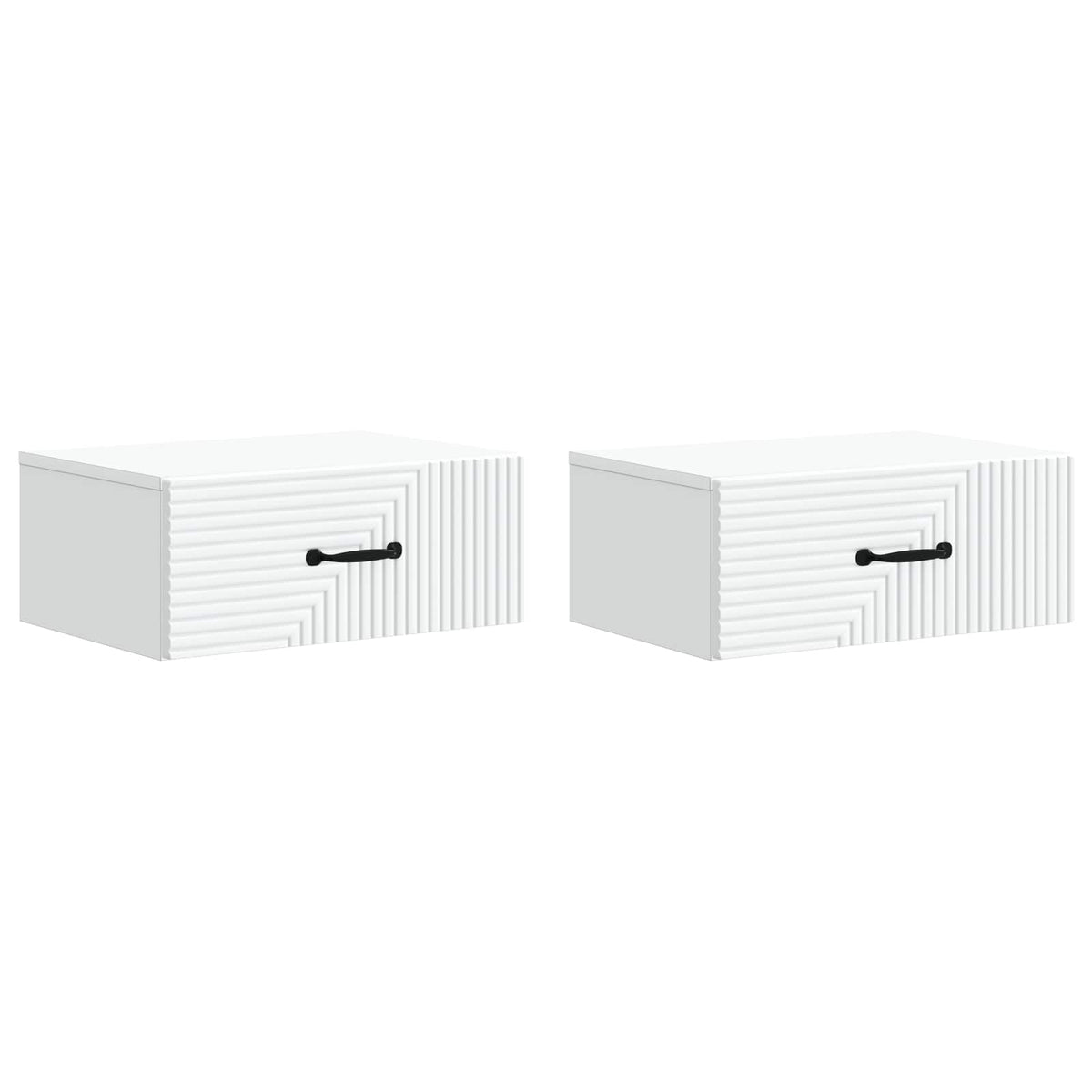 vidaXL Wall-Mounted Bedside Cabinet 2 pcs White 49 x 34.5 x 20 cm