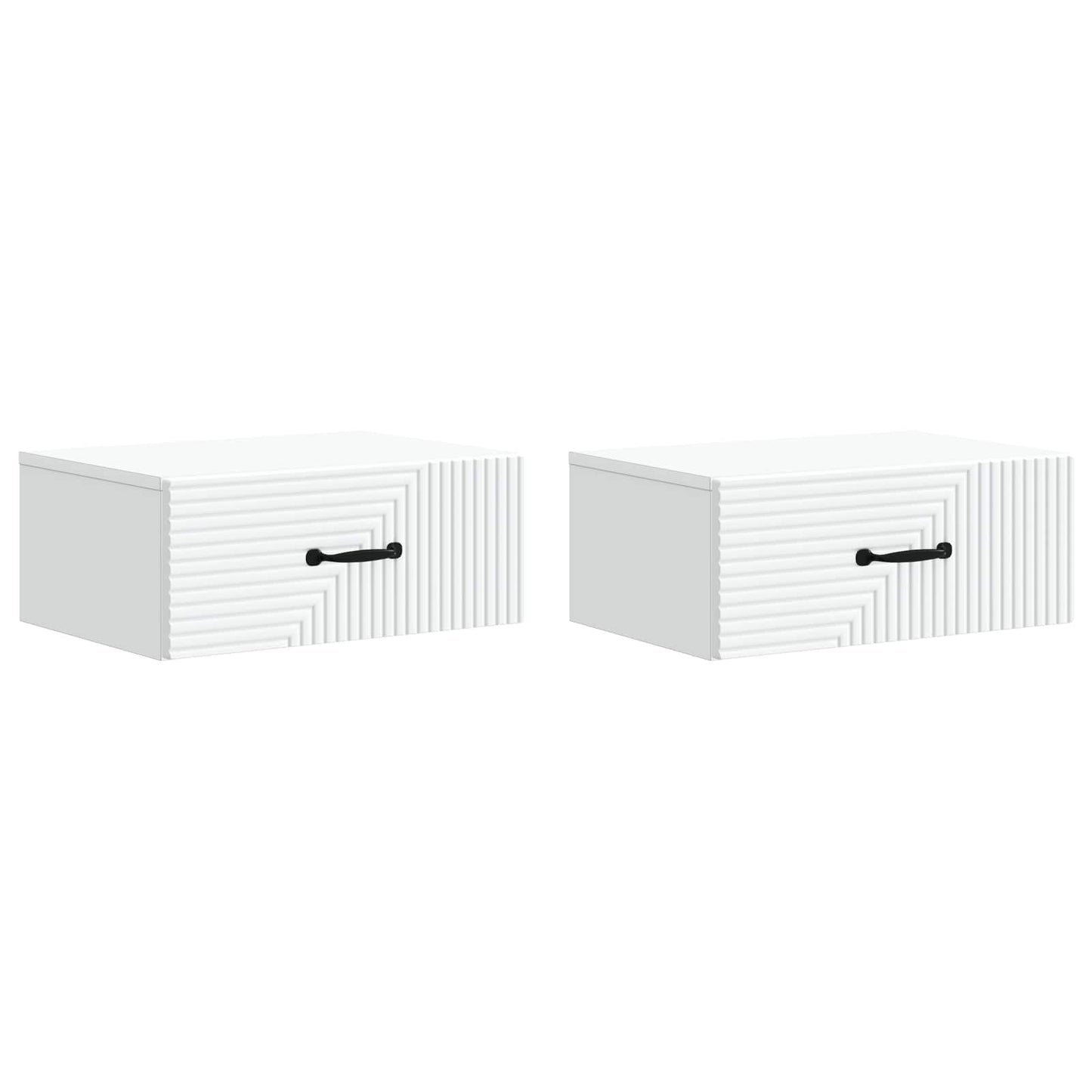 vidaXL Wall-Mounted Bedside Cabinet 2 pcs White 49 x 34.5 x 20 cm