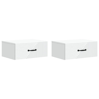 vidaXL Wall-Mounted Bedside Cabinet 2 pcs White 49 x 34.5 x 20 cm