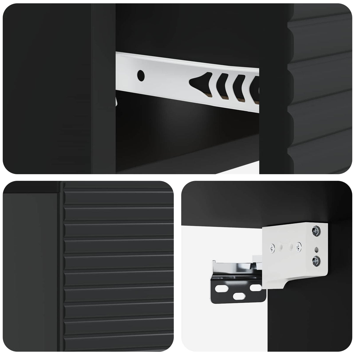 vidaXL Wall-Mounted Bedside Cabinet Black 49 x 34.5 x 20 cm