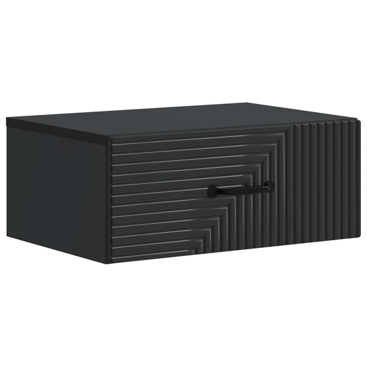 vidaXL Wall-Mounted Bedside Cabinet Black 49 x 34.5 x 20 cm