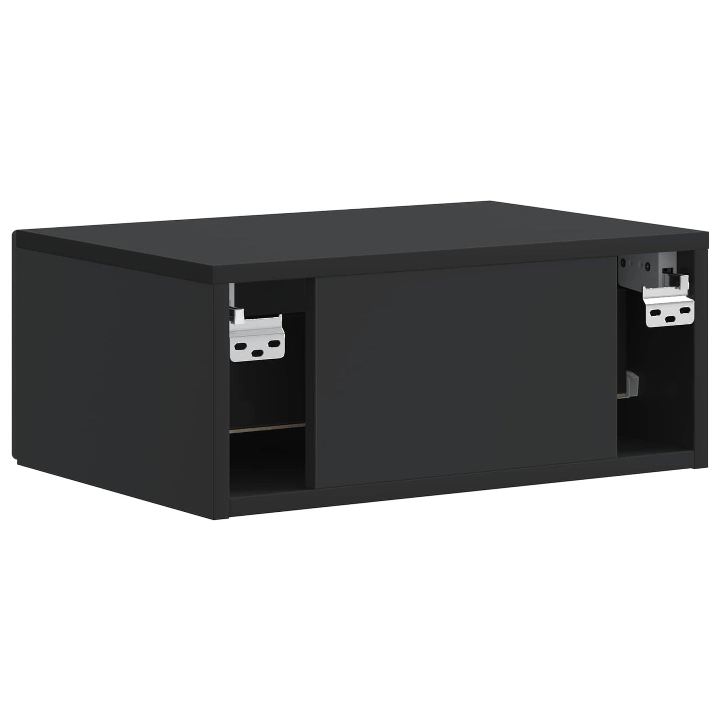 vidaXL Wall-Mounted Bedside Cabinet Black 49 x 34.5 x 20 cm