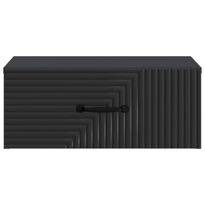 vidaXL Wall-Mounted Bedside Cabinet Black 49 x 34.5 x 20 cm