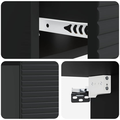 vidaXL Wall-Mounted Bedside Cabinet 2 pcs Black 49 x 34.5 x 20 cm