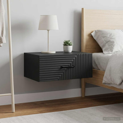 vidaXL Wall-Mounted Bedside Cabinet 2 pcs Black 49 x 34.5 x 20 cm