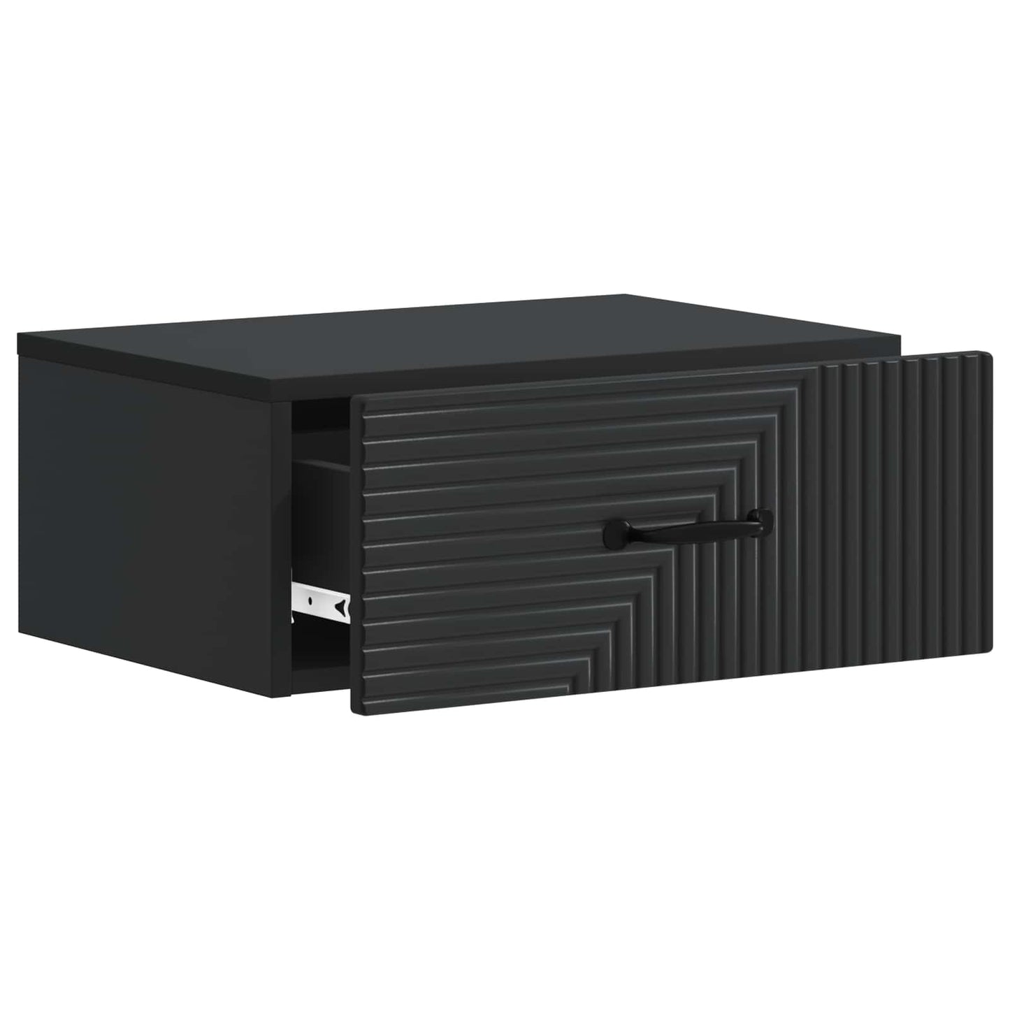 vidaXL Wall-Mounted Bedside Cabinet 2 pcs Black 49 x 34.5 x 20 cm