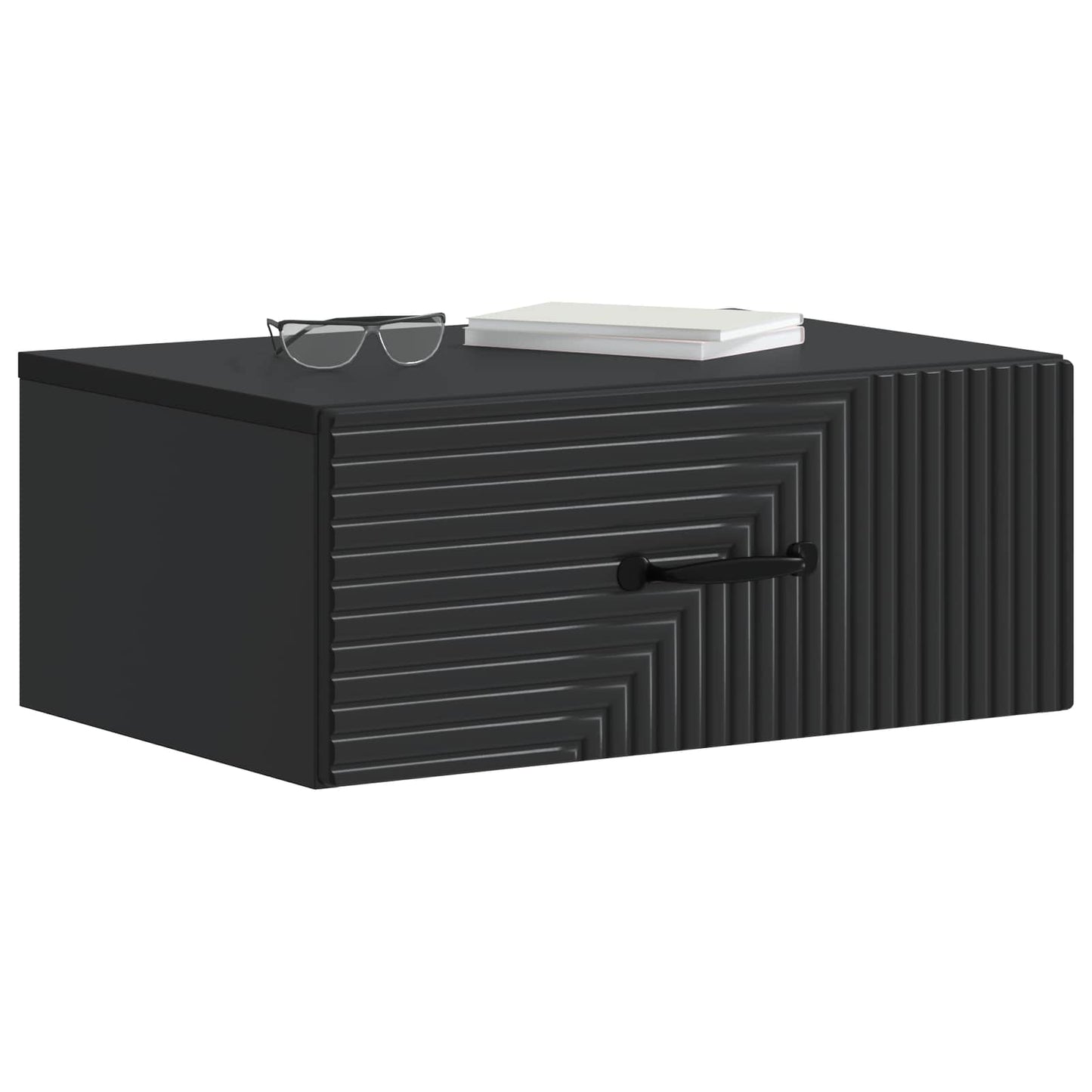 vidaXL Wall-Mounted Bedside Cabinet 2 pcs Black 49 x 34.5 x 20 cm