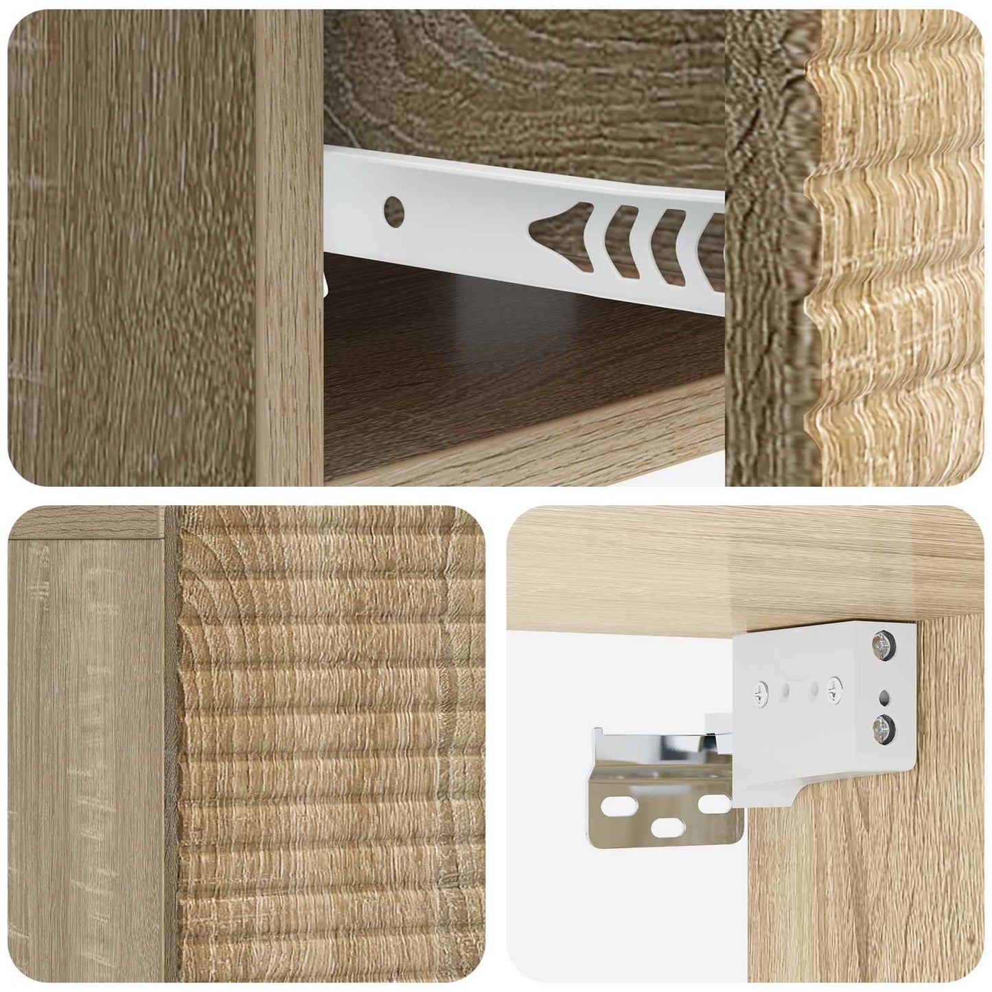 vidaXL Wall-Mounted Bedside Cabinet 2 pcs Sonoma Oak 49 x 34.5 x 20 cm