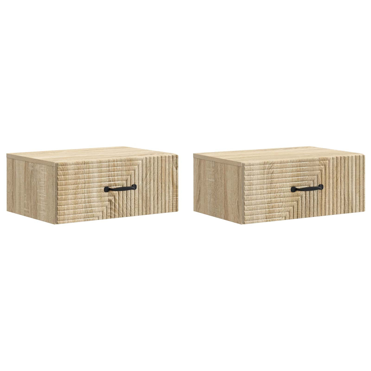 vidaXL Wall-Mounted Bedside Cabinet 2 pcs Sonoma Oak 49 x 34.5 x 20 cm