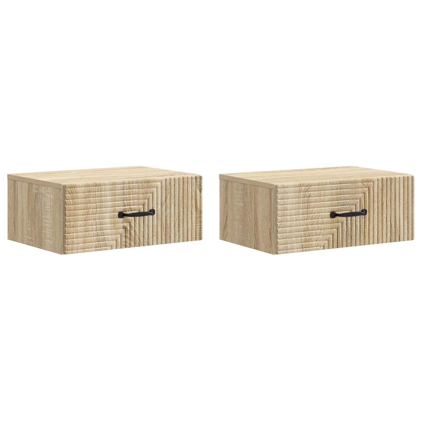 vidaXL Wall-Mounted Bedside Cabinet 2 pcs Sonoma Oak 49 x 34.5 x 20 cm