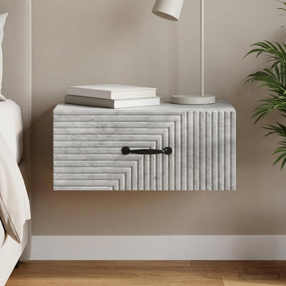 vidaXL Wall-Mounted Bedside Cabinet Concrete Grey 49 x 34.5 x 20 cm