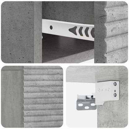 vidaXL Wall-Mounted Bedside Cabinet with Drawer 2 pcs Concrete Grey