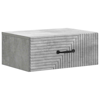 vidaXL Wall-Mounted Bedside Cabinet with Drawer 2 pcs Concrete Grey