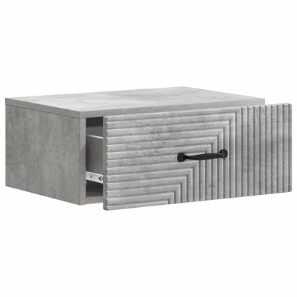 vidaXL Wall-Mounted Bedside Cabinet with Drawer 2 pcs Concrete Grey