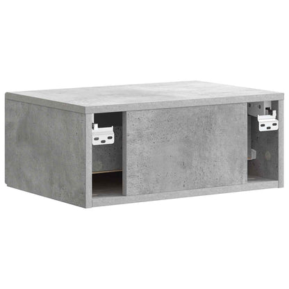 vidaXL Wall-Mounted Bedside Cabinet with Drawer 2 pcs Concrete Grey