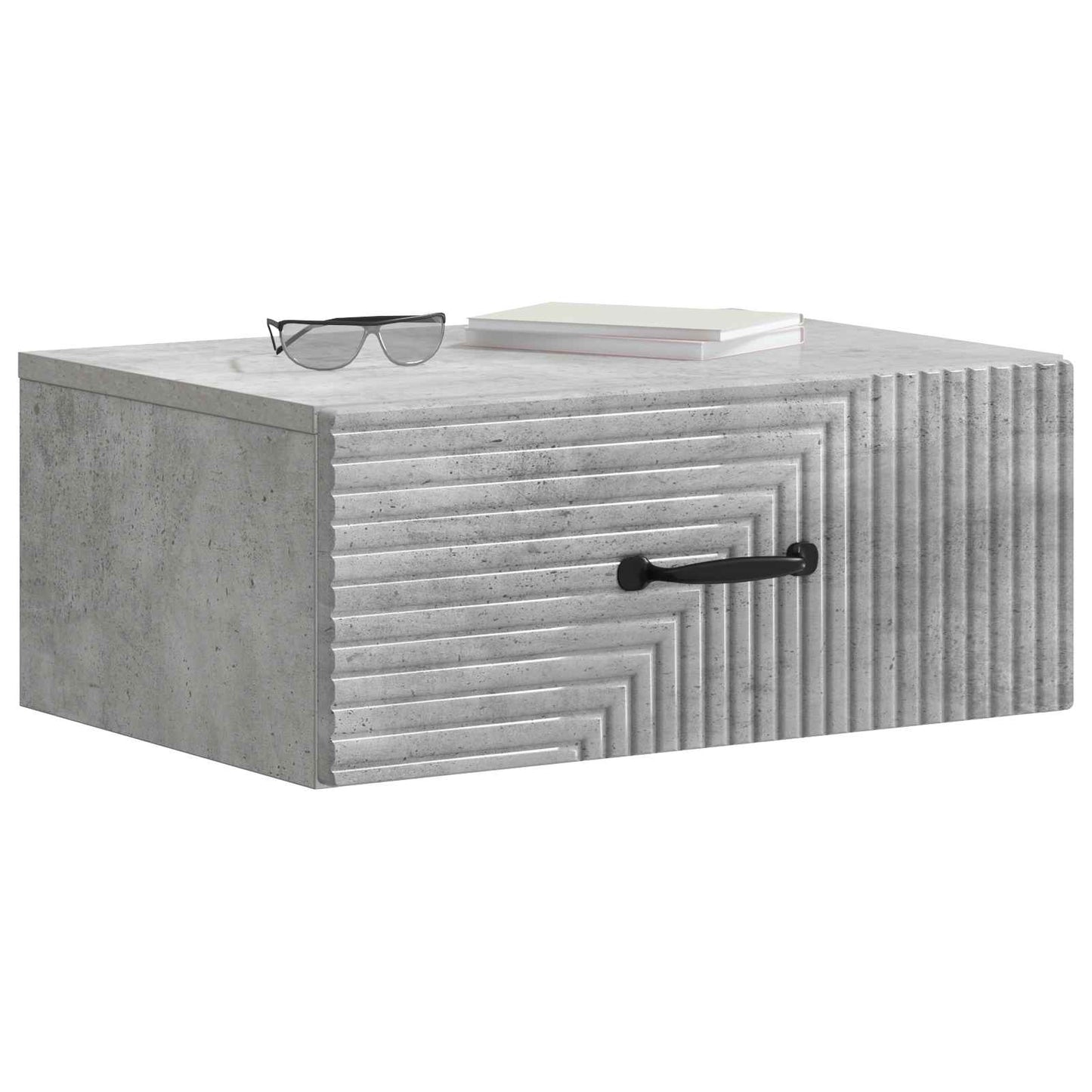 vidaXL Wall-Mounted Bedside Cabinet with Drawer 2 pcs Concrete Grey
