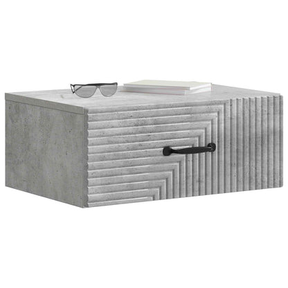 vidaXL Wall-Mounted Bedside Cabinet with Drawer 2 pcs Concrete Grey
