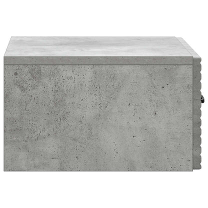 vidaXL Wall-Mounted Bedside Cabinet with Drawer 2 pcs Concrete Grey