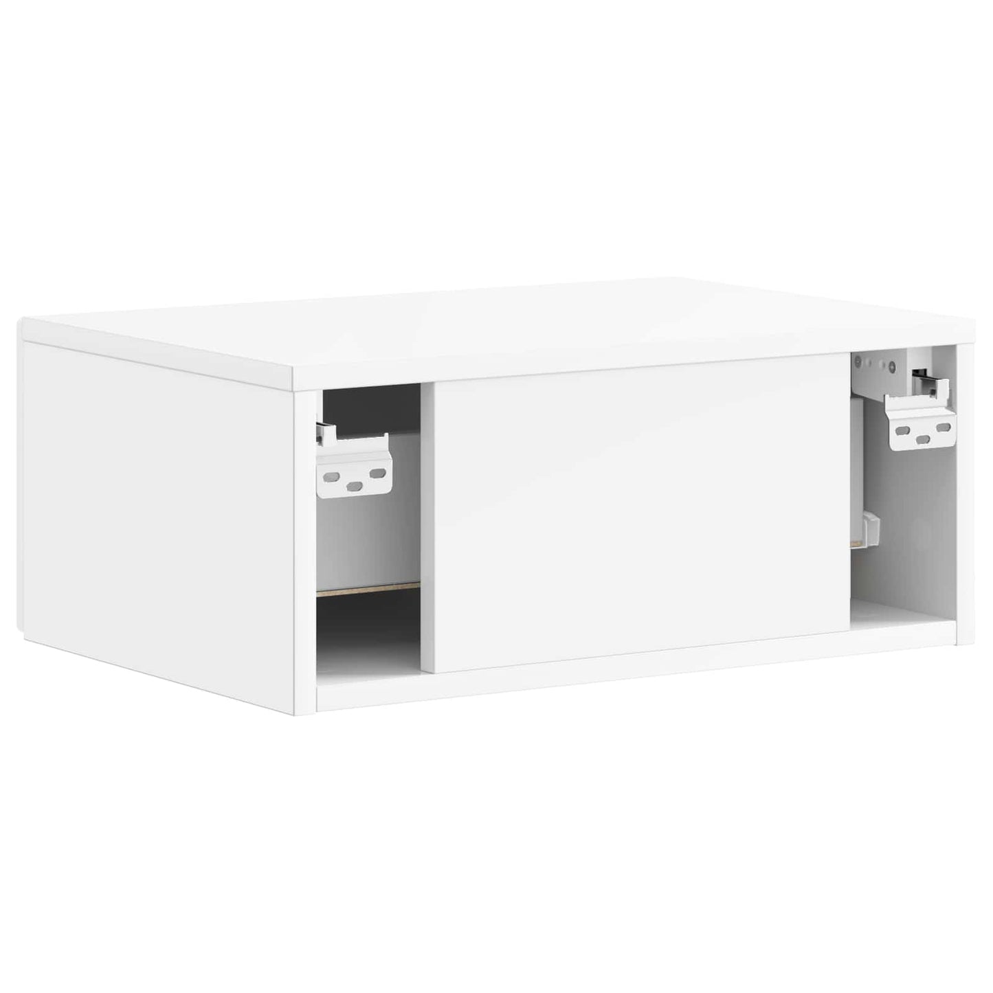 vidaXL Wall-Mounted Bedside Cabinet High Gloss White 49 x 34.5 x 20 cm