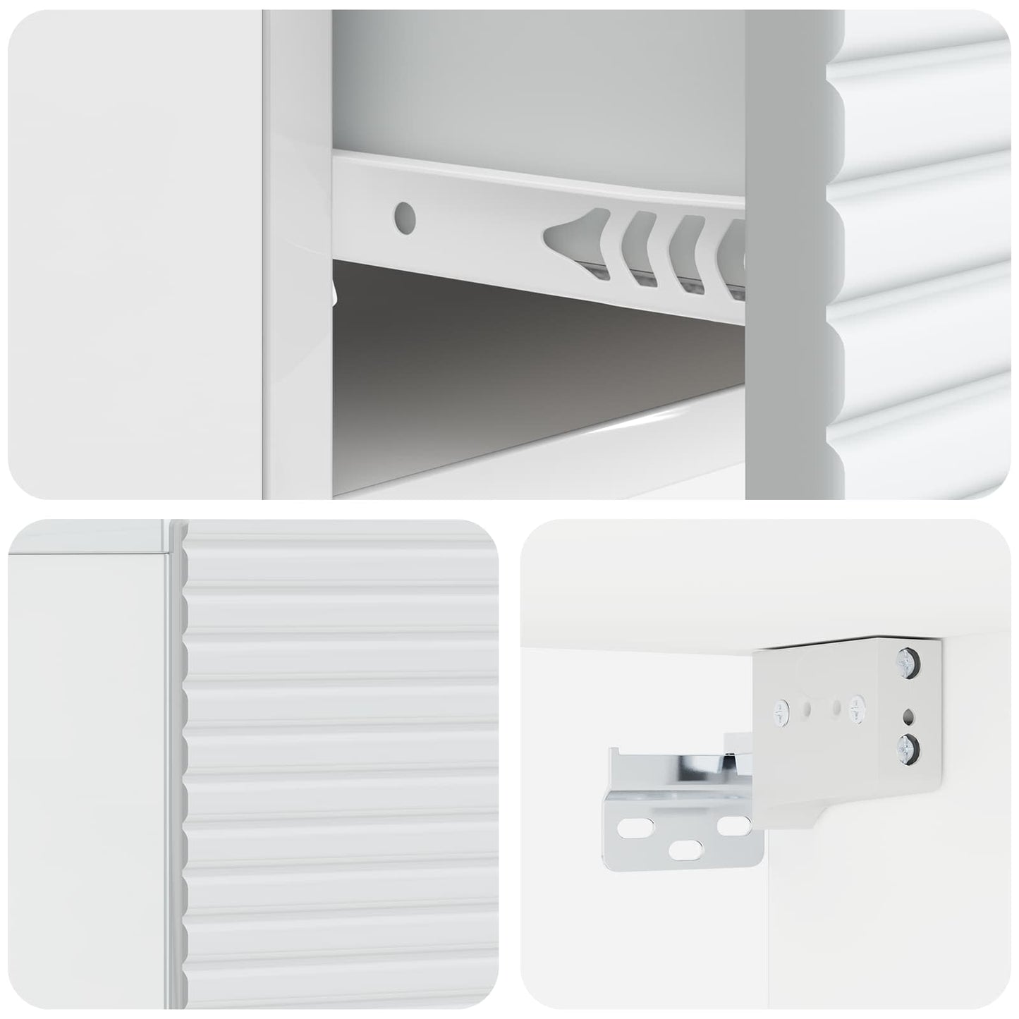 vidaXL Wall-Mounted Bedside Cabinet with Drawer 2 pcs High Gloss White