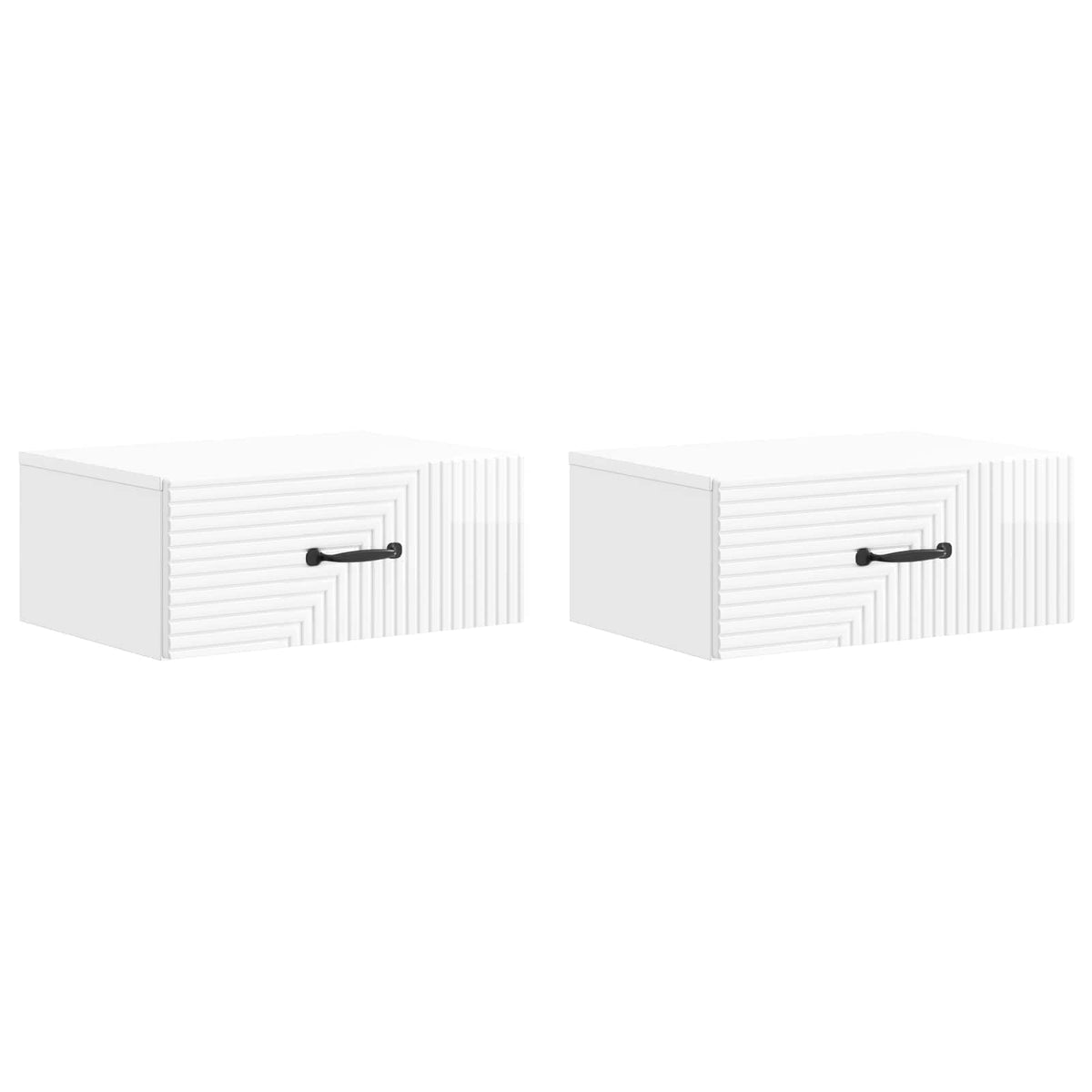 vidaXL Wall-Mounted Bedside Cabinet 2 pcs High Gloss White