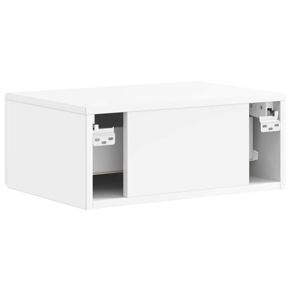 vidaXL Wall-Mounted Bedside Cabinet with Drawer 2 pcs High Gloss White